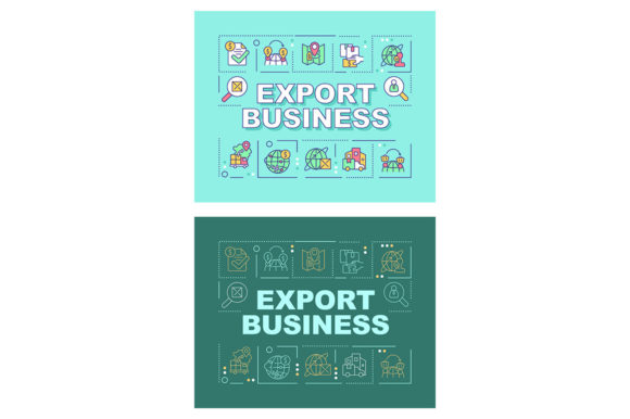 Enhance Your Export Business with the Export Business Word Concepts Banner Set