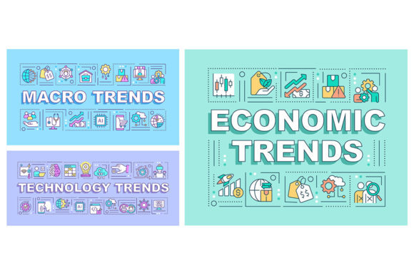 Macro Trends Word Concepts Banner Set