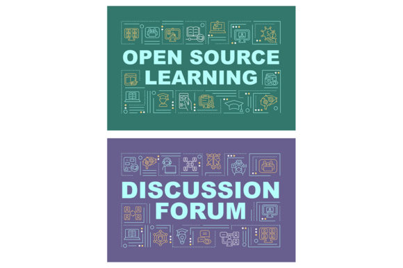 Open Source Learning Word Concept Banner