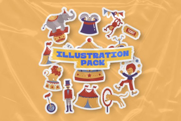 Unlock Creativity with Collection Circus Object Illustration