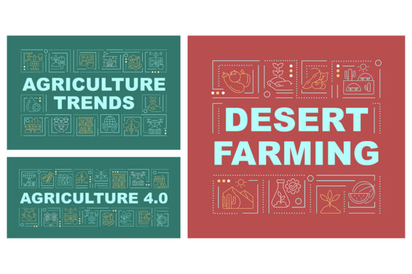 Unlocking the Potential of Farming Trends Word Concepts Banner Set